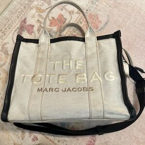 Marc Jacobs Cream and Black Tote Bag
